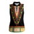 Africa Dashiki Women Sleeveless Polo Shirt Embroidery Neckline Floral Pattern - Wonder Print Shop