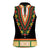 Africa Dashiki Women Sleeveless Polo Shirt Embroidery Neckline Floral Pattern - Wonder Print Shop