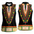 Africa Dashiki Women Sleeveless Polo Shirt Embroidery Neckline Floral Pattern - Wonder Print Shop