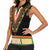 Africa Dashiki Women Sleeveless Polo Shirt Embroidery Neckline Floral Pattern - Wonder Print Shop