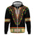 Africa Dashiki Zip Hoodie Embroidery Neckline Floral Pattern - Wonder Print Shop