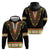 Africa Dashiki Zip Hoodie Embroidery Neckline Floral Pattern - Wonder Print Shop