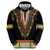 Africa Dashiki Zip Hoodie Embroidery Neckline Floral Pattern - Wonder Print Shop