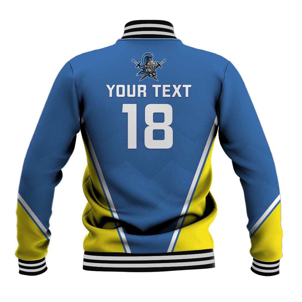Custom West Knights of Yorkshire Baseball Jacket Skate Hard Hit Harder Blue Version - Wonder Print Shop