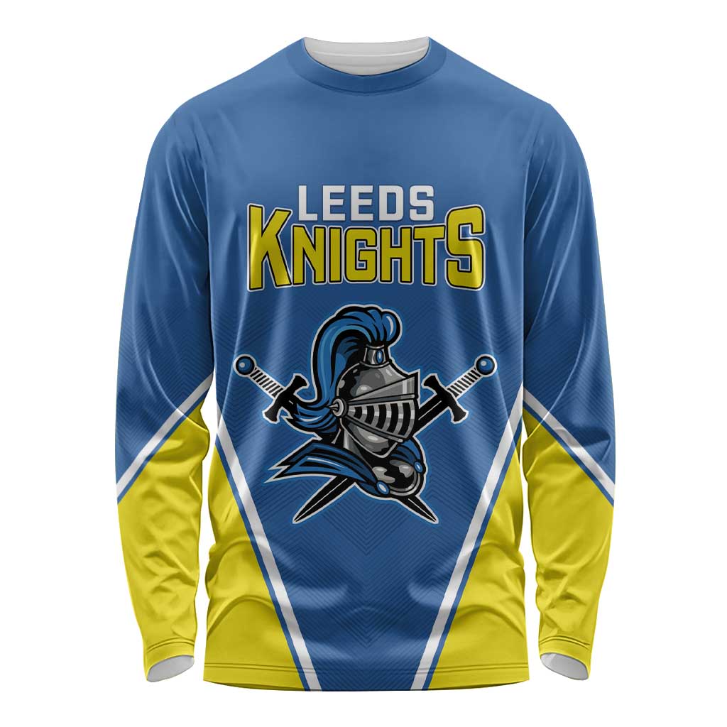 Custom West Knights of Yorkshire Long Sleeve Shirt Skate Hard Hit Harder Blue Version - Wonder Print Shop