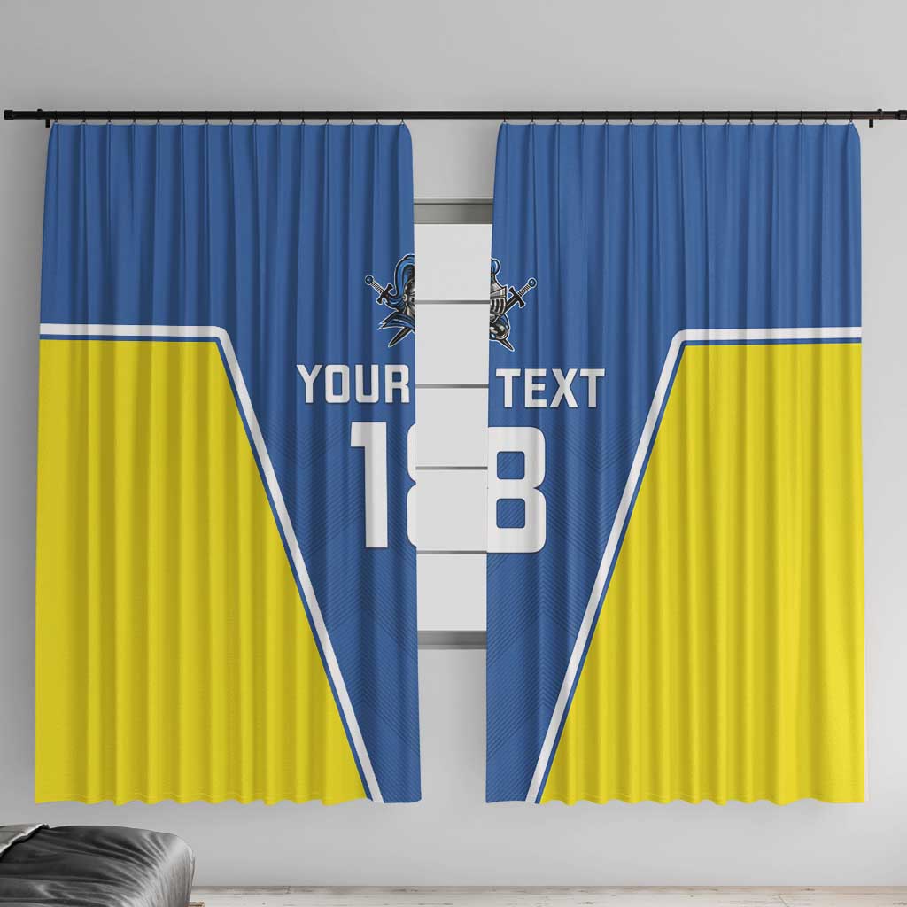 Custom West Knights of Yorkshire Window Curtain Skate Hard Hit Harder Blue Version - Wonder Print Shop