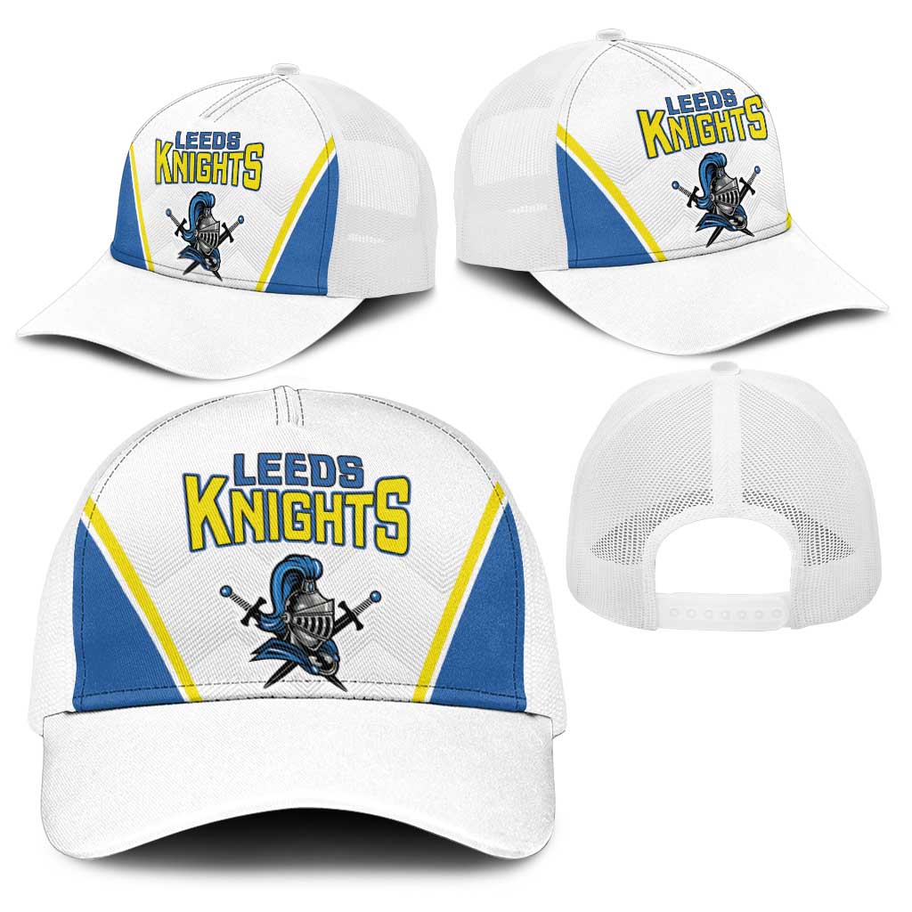 West Knights of Yorkshire Baseball Net Cap Skate Hard Hit Harder White Version - Wonder Print Shop