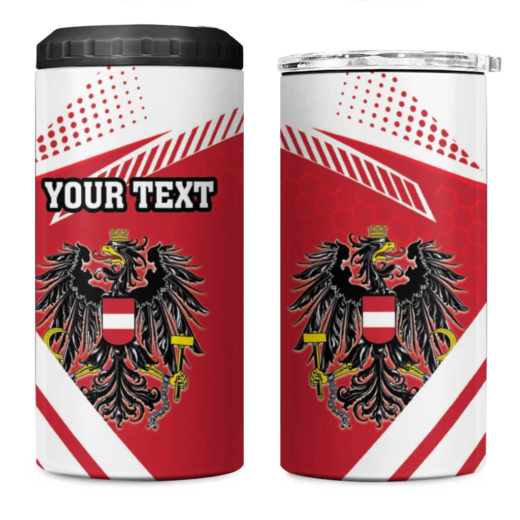 Personalized Austria Coat Of Arms 4 in 1 Can Cooler Tumbler Flag Style - Wonder Print Shop