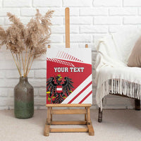 Personalized Austria coat of arms canvas wall art, red-and-white flag style with “YOUR TEXT”