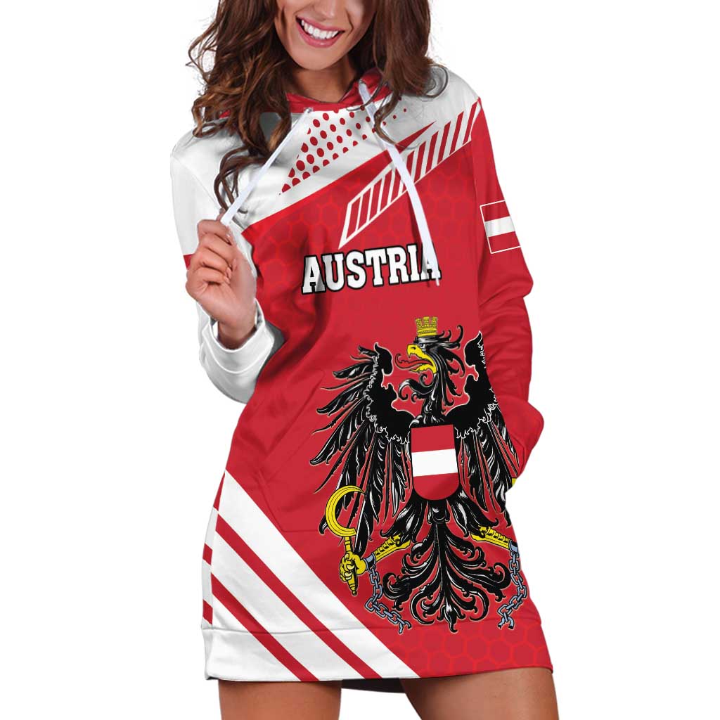 Personalized Austria Coat Of Arms Hoodie Dress Flag Style - Wonder Print Shop