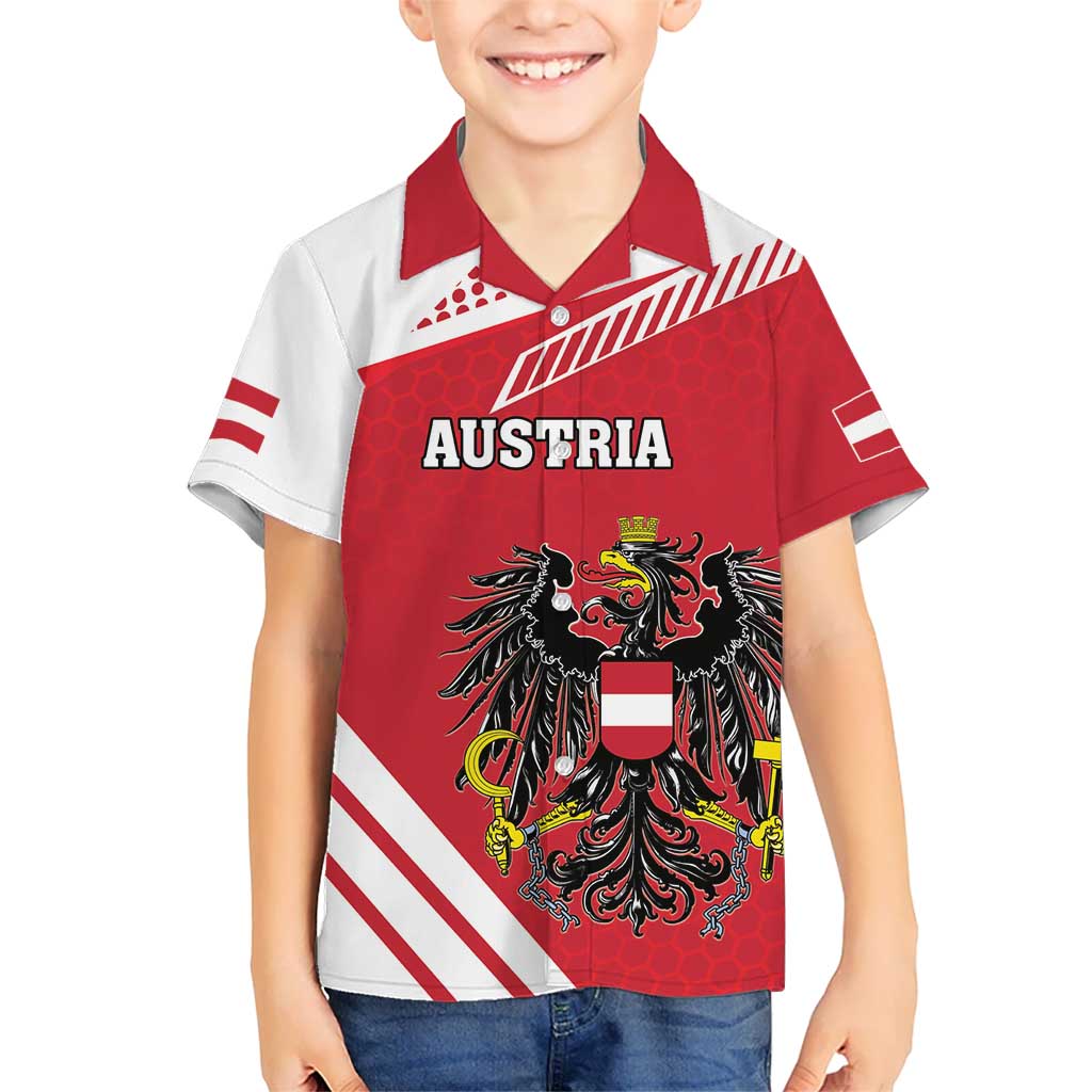 Personalized Austria Coat Of Arms Kid Hawaiian Shirt Flag Style - Wonder Print Shop