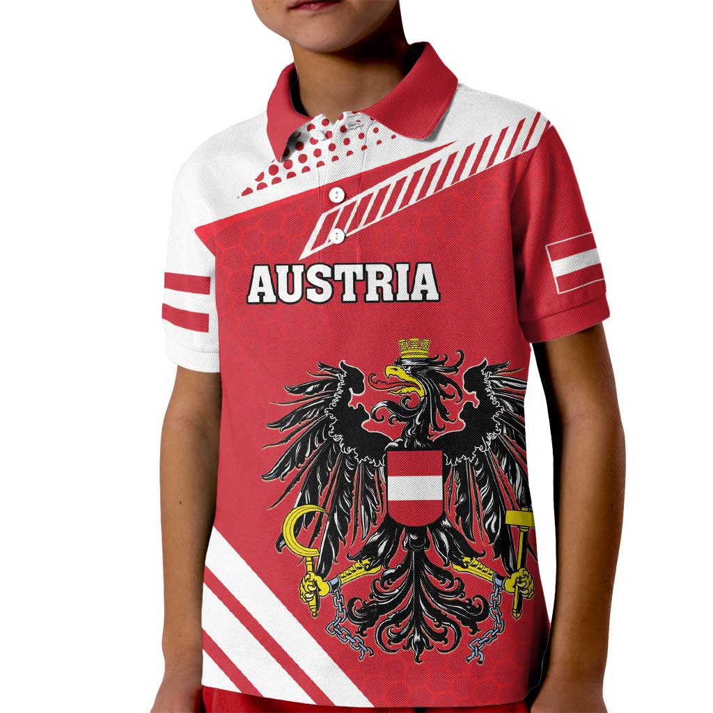 Personalized Austria Coat Of Arms Kid Polo Shirt Flag Style - Wonder Print Shop