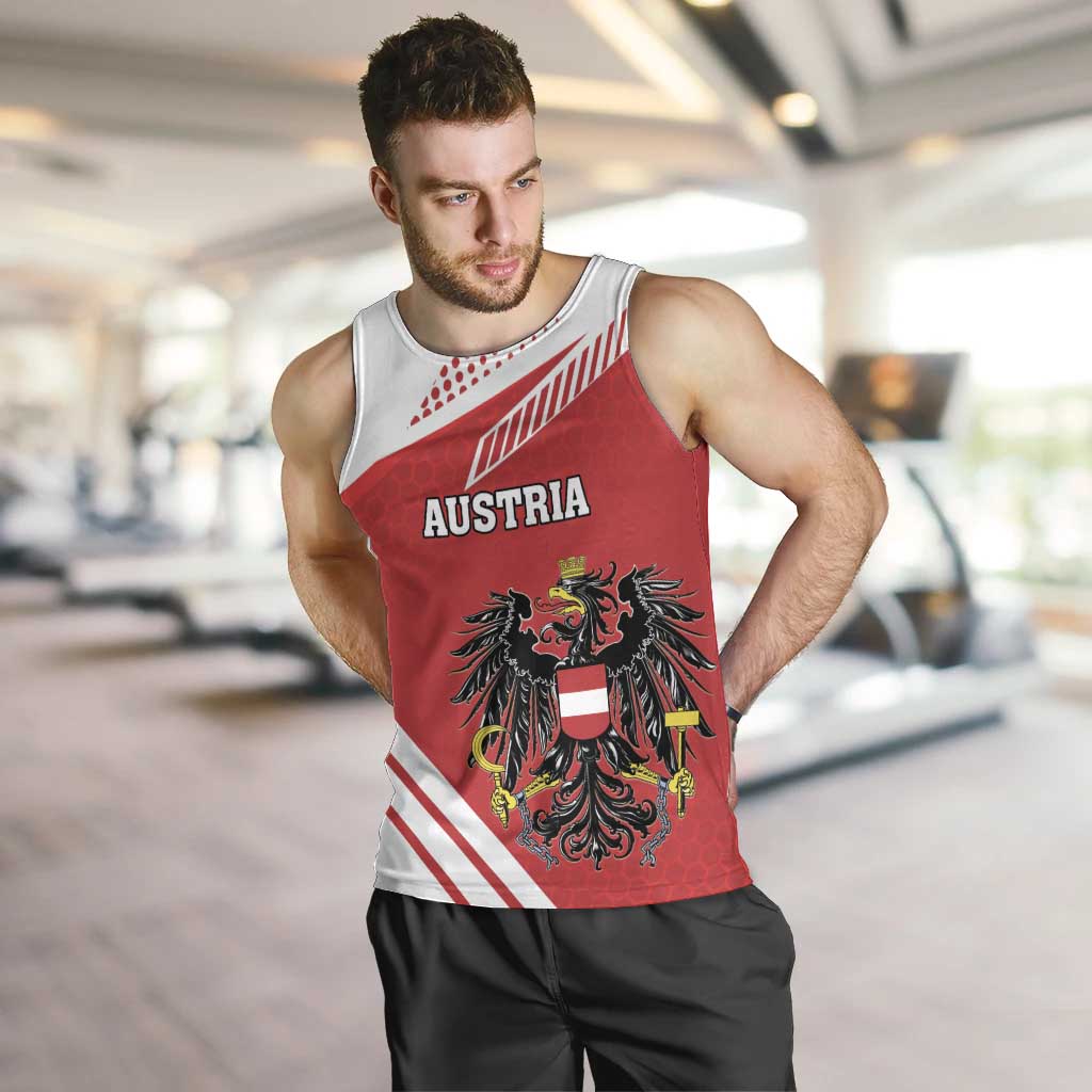 Personalized Austria Coat Of Arms Men Tank Top Flag Style - Wonder Print Shop