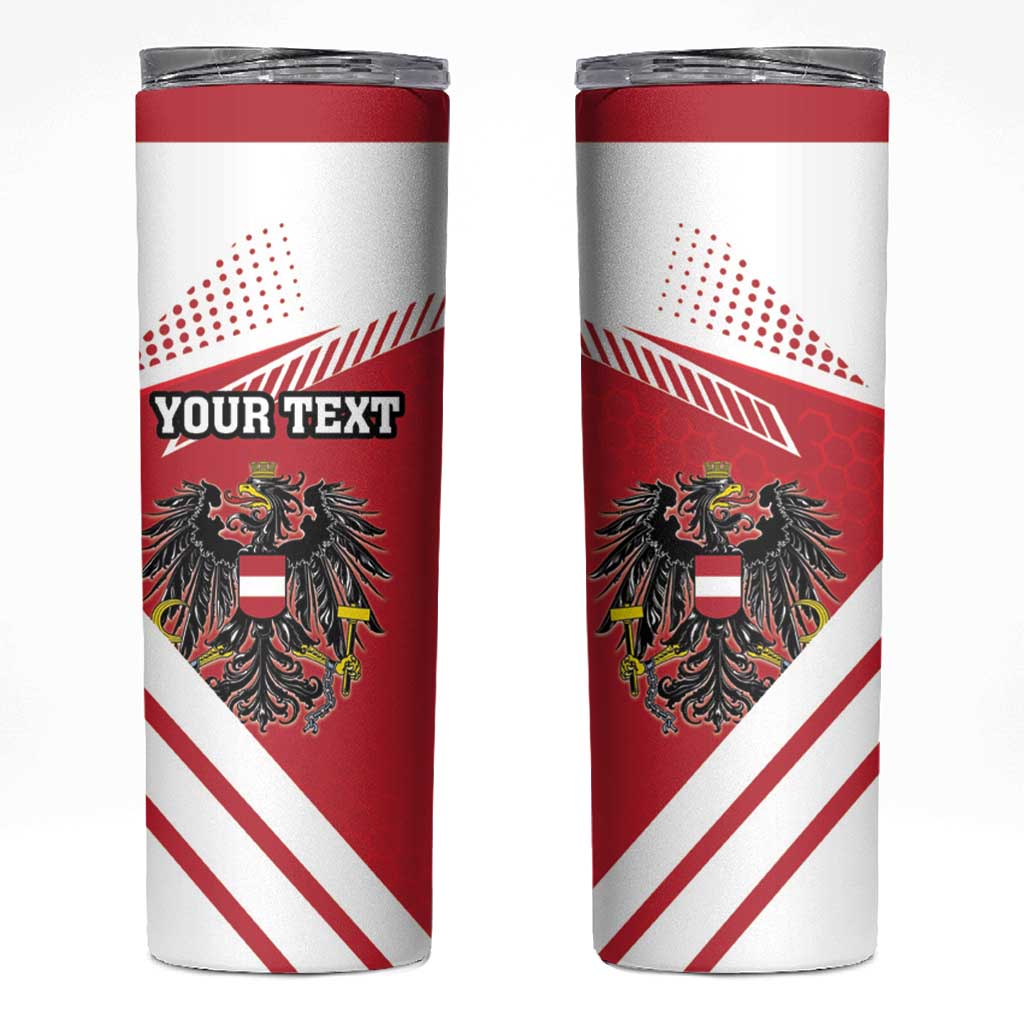 Personalized Austria Coat Of Arms Skinny Tumbler Flag Style - Wonder Print Shop