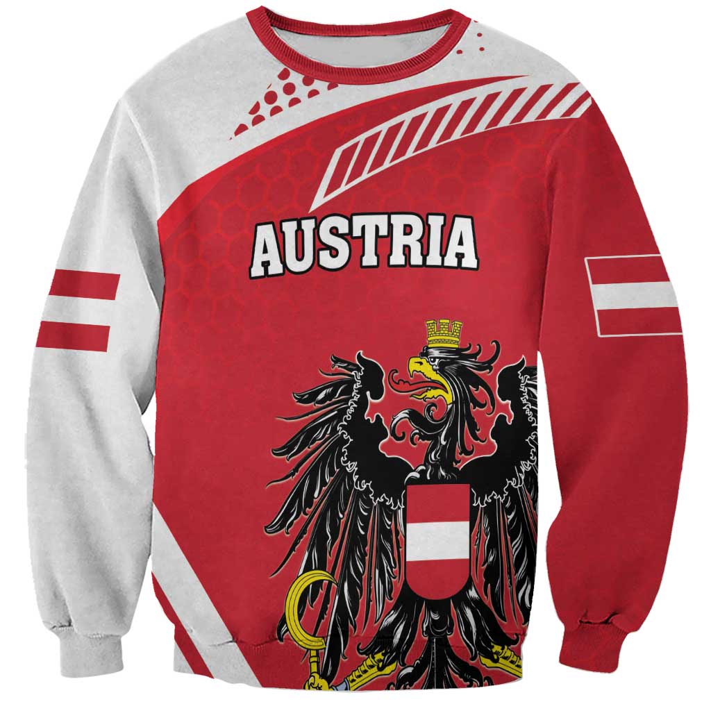 Personalized Austria Coat Of Arms Sweatshirt Flag Style - Wonder Print Shop