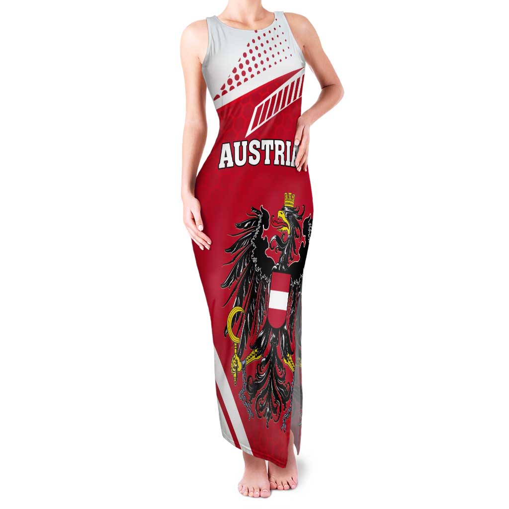 Personalized Austria Coat Of Arms Tank Maxi Dress Flag Style - Wonder Print Shop