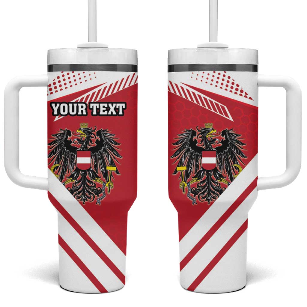 Personalized Austria Coat Of Arms Tumbler With Handle Flag Style - Wonder Print Shop