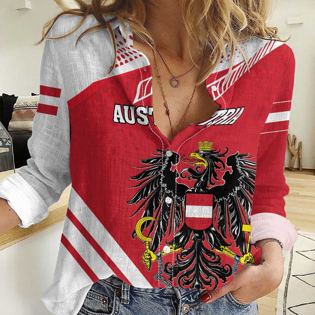 Personalized Austria Coat Of Arms Women Casual Shirt Flag Style