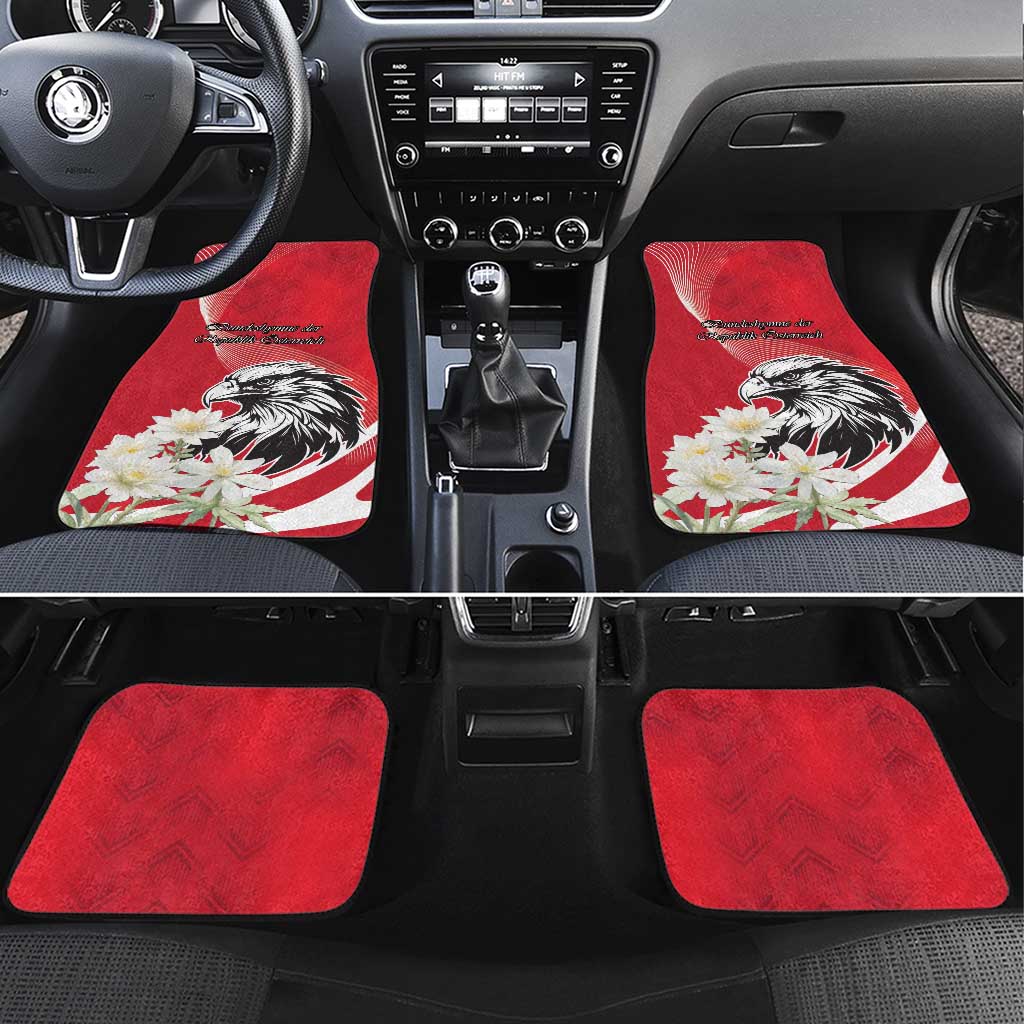 Austria Independence Day 1955 Car Mats Black Eagle And Edelweiss Flowers - Wonder Print Shop