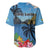 Saint Lucia Pitons Baseball Jersey With Hibiscus Flowers - Wonder Print Shop