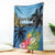 Saint Lucia Pitons Blanket With Hibiscus Flowers