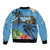 Saint Lucia Pitons Bomber Jacket With Hibiscus Flowers - Wonder Print Shop