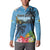 Saint Lucia Pitons Button Sweatshirt With Hibiscus Flowers - Wonder Print Shop