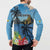 Saint Lucia Pitons Button Sweatshirt With Hibiscus Flowers - Wonder Print Shop