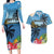 Saint Lucia Pitons Couples Matching Long Sleeve Bodycon Dress and Hawaiian Shirt With Hibiscus Flowers - Wonder Print Shop