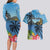 Saint Lucia Pitons Couples Matching Long Sleeve Bodycon Dress and Hawaiian Shirt With Hibiscus Flowers - Wonder Print Shop