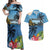 Saint Lucia Pitons Couples Matching Off Shoulder Maxi Dress and Hawaiian Shirt With Hibiscus Flowers - Wonder Print Shop