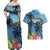 Saint Lucia Pitons Couples Matching Off Shoulder Maxi Dress and Hawaiian Shirt With Hibiscus Flowers - Wonder Print Shop