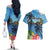 Saint Lucia Pitons Couples Matching Off The Shoulder Long Sleeve Dress and Hawaiian Shirt With Hibiscus Flowers - Wonder Print Shop