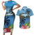 Saint Lucia Pitons Couples Matching Short Sleeve Bodycon Dress and Hawaiian Shirt With Hibiscus Flowers - Wonder Print Shop