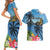 Saint Lucia Pitons Couples Matching Short Sleeve Bodycon Dress and Hawaiian Shirt With Hibiscus Flowers - Wonder Print Shop