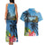 Saint Lucia Pitons Couples Matching Tank Maxi Dress and Hawaiian Shirt With Hibiscus Flowers - Wonder Print Shop