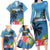 Saint Lucia Pitons Family Matching Long Sleeve Bodycon Dress and Hawaiian Shirt With Hibiscus Flowers - Wonder Print Shop