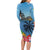 Saint Lucia Pitons Family Matching Long Sleeve Bodycon Dress and Hawaiian Shirt With Hibiscus Flowers - Wonder Print Shop