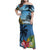 Saint Lucia Pitons Family Matching Off Shoulder Maxi Dress and Hawaiian Shirt With Hibiscus Flowers - Wonder Print Shop