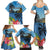 Saint Lucia Pitons Family Matching Summer Maxi Dress and Hawaiian Shirt With Hibiscus Flowers - Wonder Print Shop