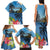 Saint Lucia Pitons Family Matching Tank Maxi Dress and Hawaiian Shirt With Hibiscus Flowers - Wonder Print Shop