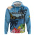 Saint Lucia Pitons Hoodie With Hibiscus Flowers - Wonder Print Shop