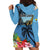 Saint Lucia Pitons Hoodie Dress With Hibiscus Flowers - Wonder Print Shop