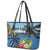 Saint Lucia Pitons Leather Tote Bag With Hibiscus Flowers - Wonder Print Shop