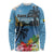 Saint Lucia Pitons Long Sleeve Shirt With Hibiscus Flowers - Wonder Print Shop