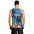 Saint Lucia Pitons Men Tank Top With Hibiscus Flowers - Wonder Print Shop