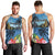 Saint Lucia Pitons Men Tank Top With Hibiscus Flowers - Wonder Print Shop