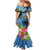 Saint Lucia Pitons Mermaid Dress With Hibiscus Flowers - Wonder Print Shop