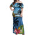 Saint Lucia Pitons Off Shoulder Maxi Dress With Hibiscus Flowers - Wonder Print Shop