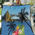 Saint Lucia Pitons Quilt With Hibiscus Flowers - Wonder Print Shop